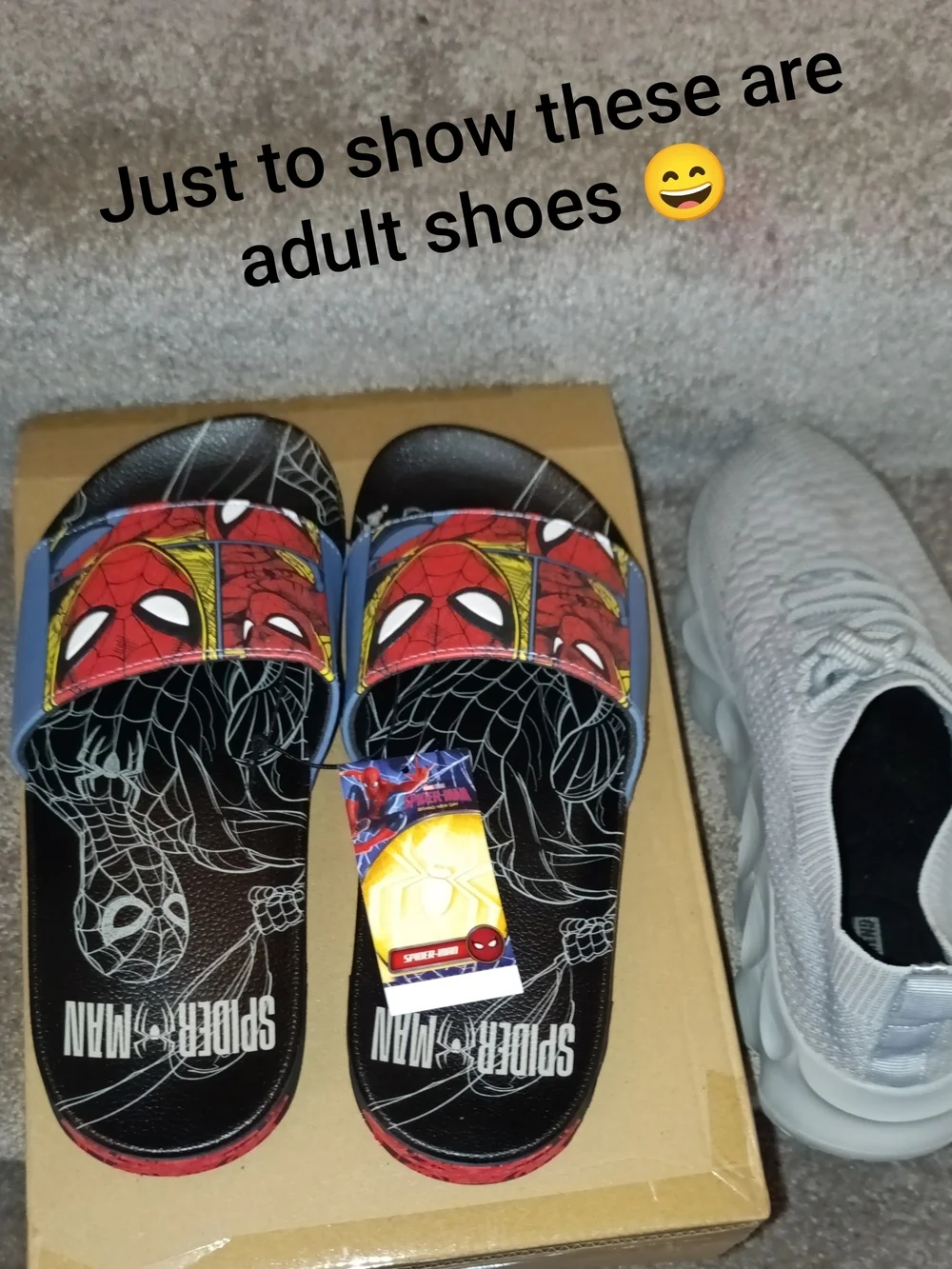 Spiderman Men's NWT Slide Sandals #spiderman #marvel Size 8